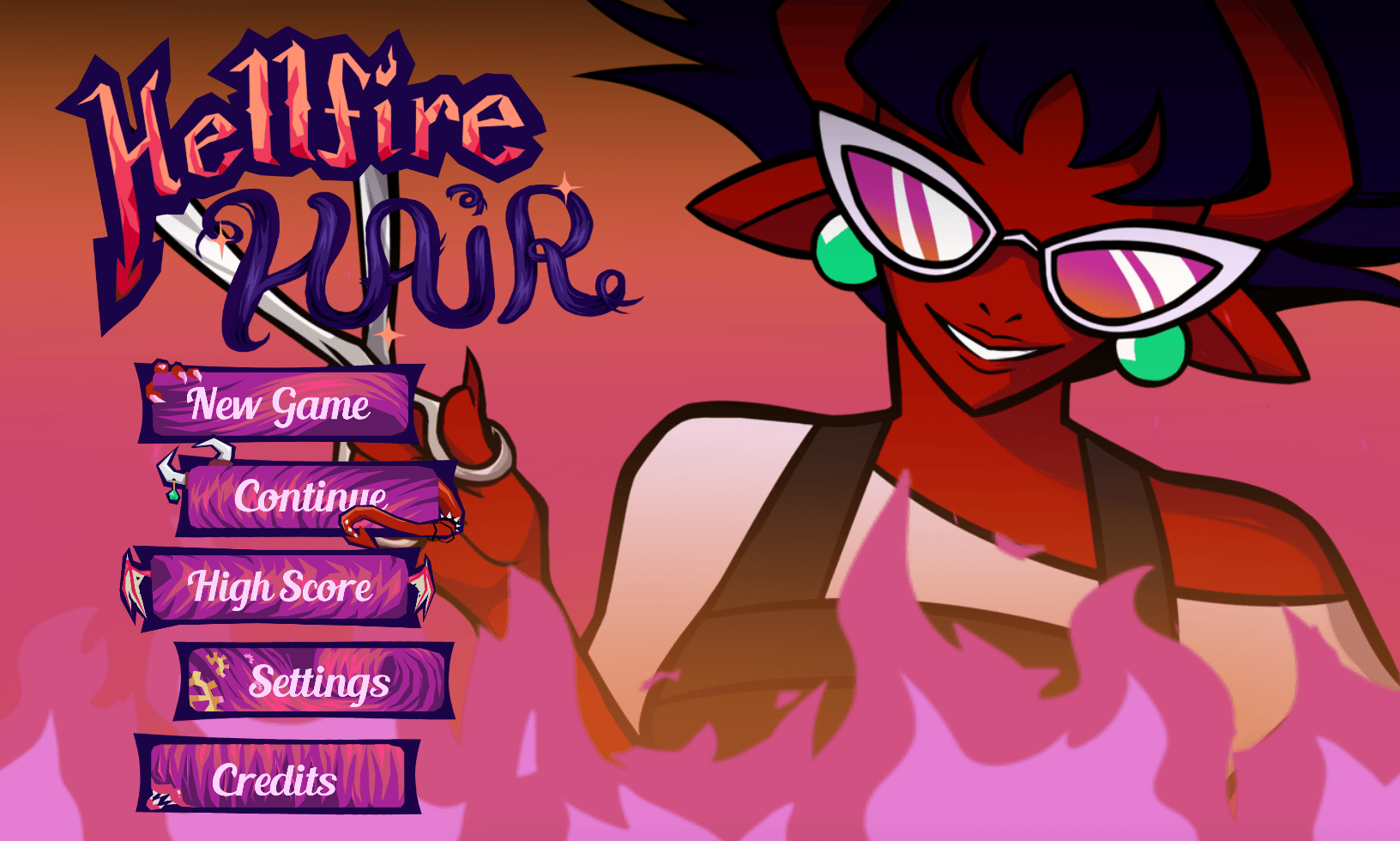 Hellfire Hair title screen