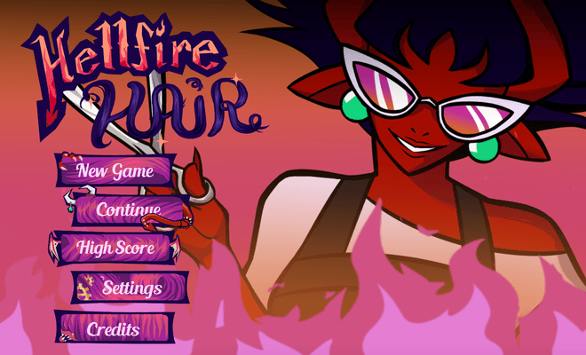 Hellfire Hair title screen